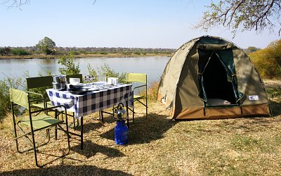 bushbundu-car-rental-windhoek-namibia-camping-equipment-set-near-a-lake